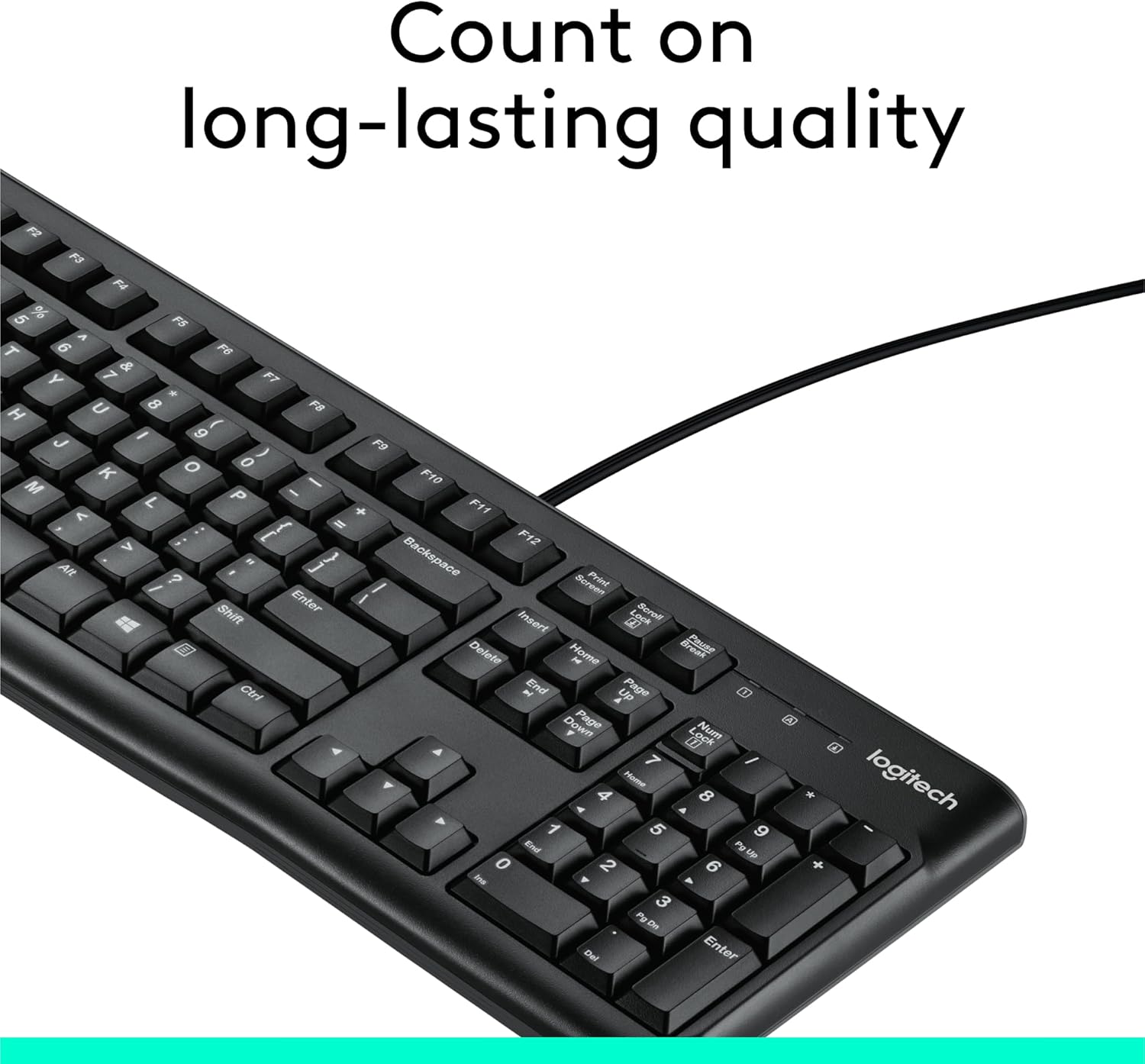 Logitech K120 USB Keyboard for PC - Black - Image 6