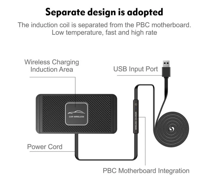 Wireless Charger Car Silicone Pad Stand For iPhone, Samsung, Google Pixel - Image 4