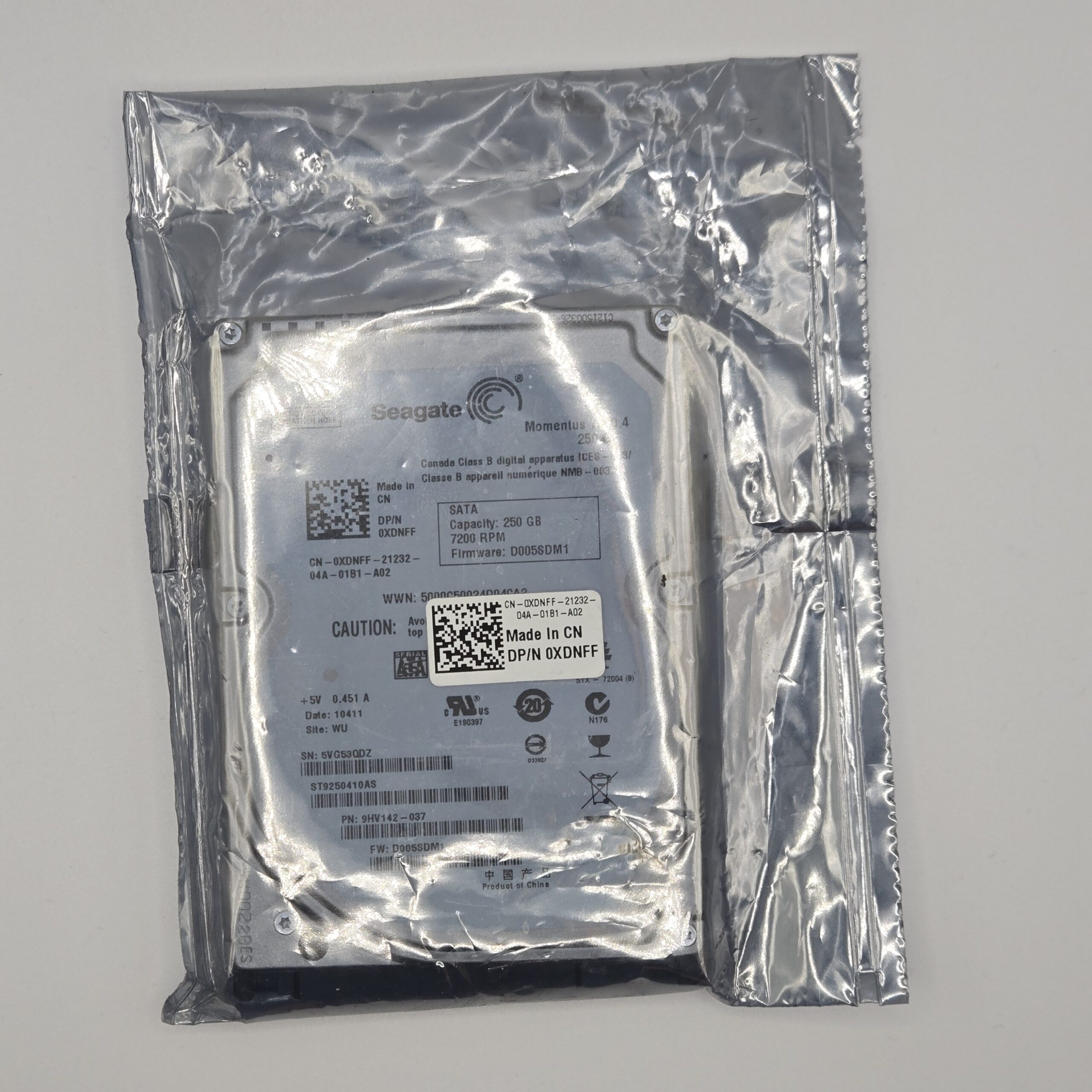 Seagate 250GB 2.5" Laptop Hard Drive 7200RPM SATA