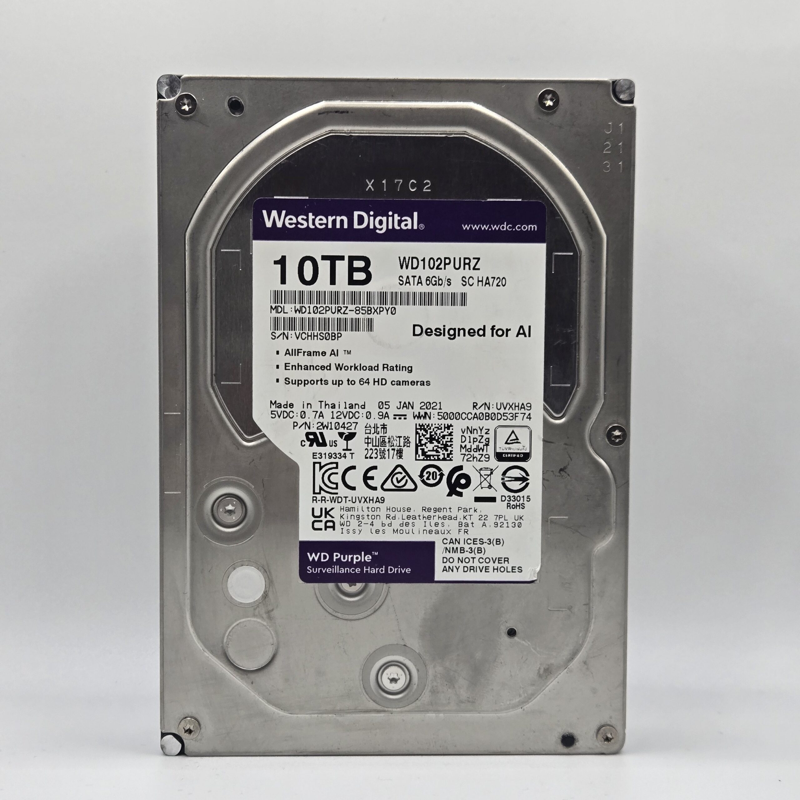 10TB WD Purple SATA 3.5" Hard Drive HDD Surveillance AI Camera Storage Tested