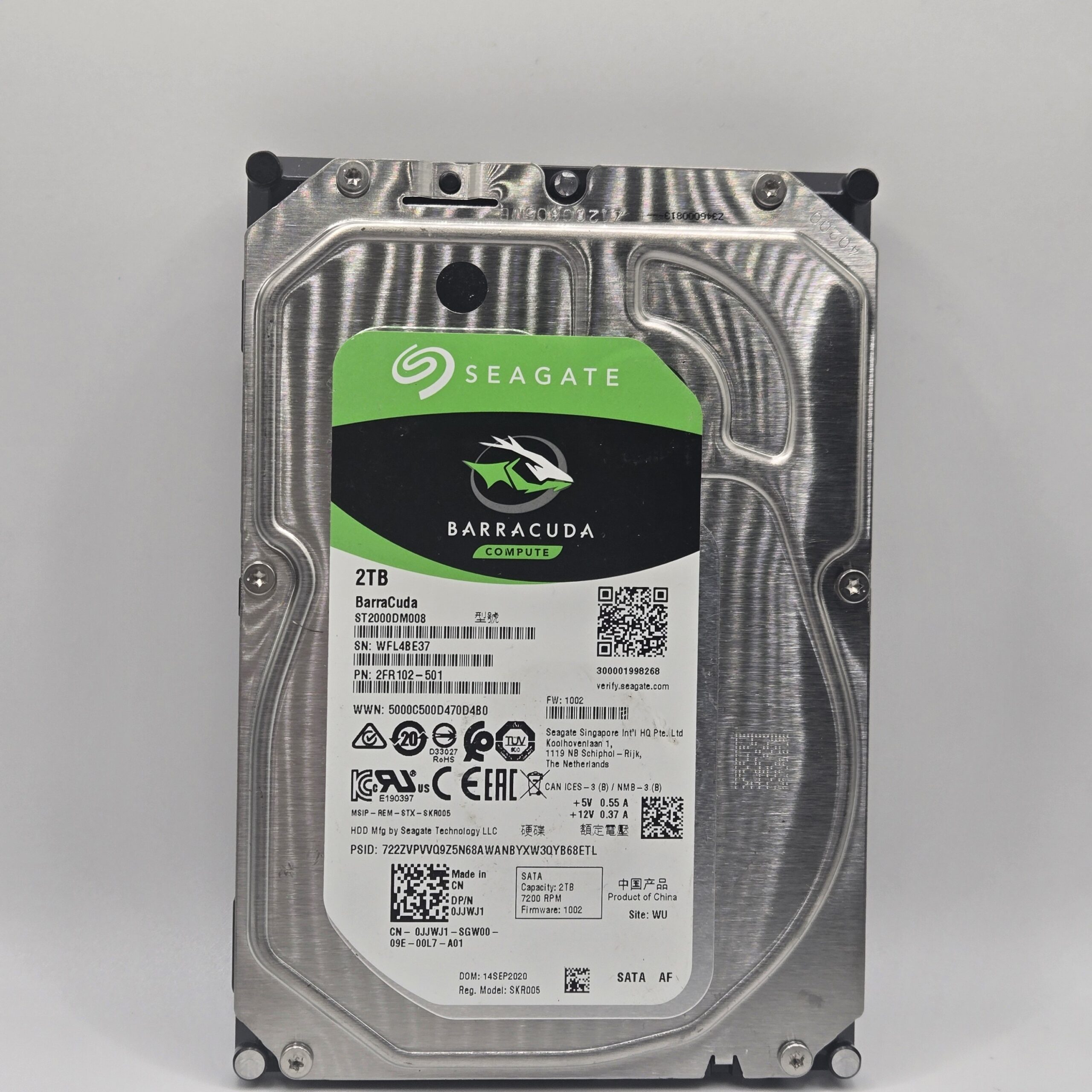 Seagate BarraCuda 2TB 3.5" SATA HDD ST2000DM008 – 4 days power on