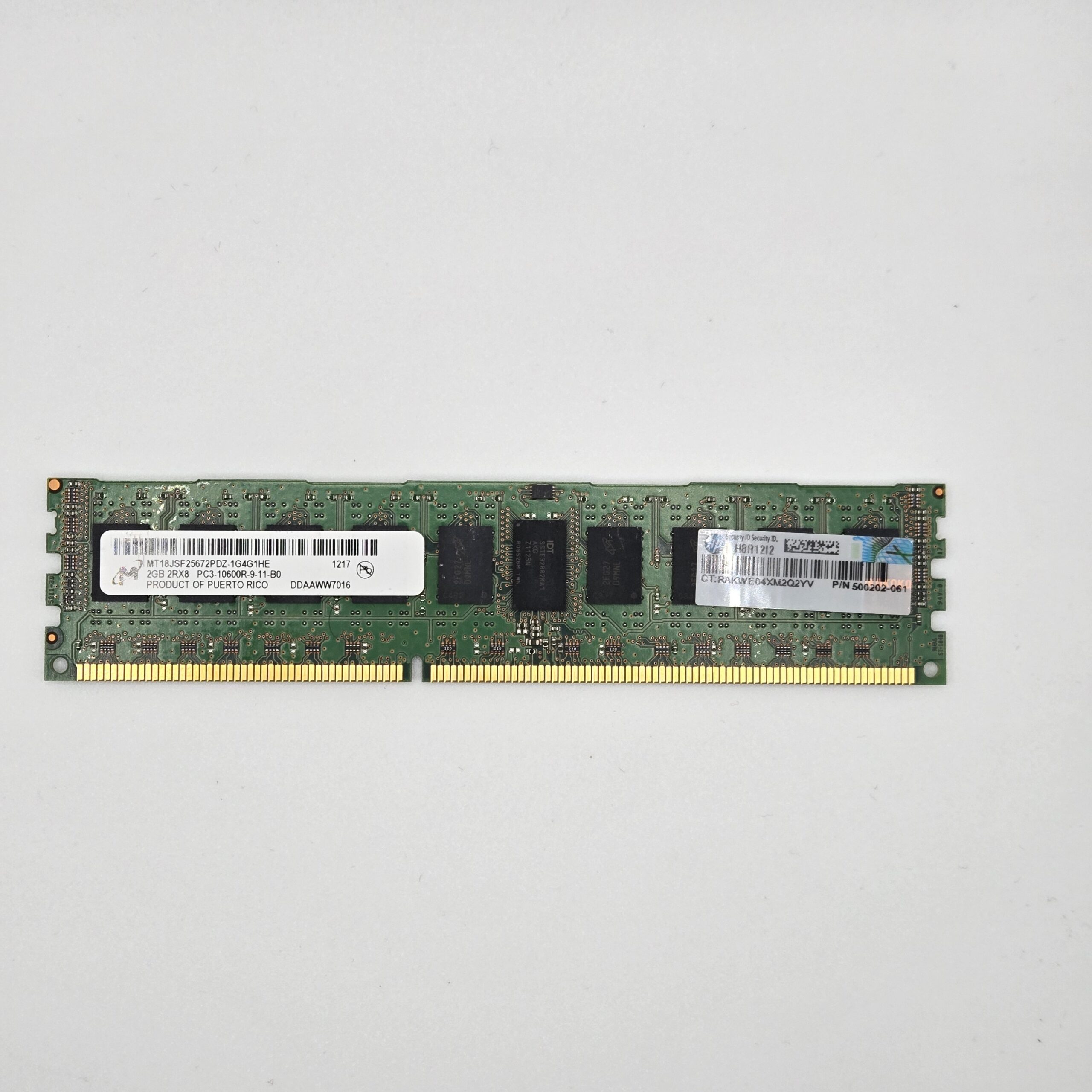 Micron 2GB DDR3 ECC REG PC3-10600R 1333MHz 2Rx8 Server RAM MT18JSF25672PDZ