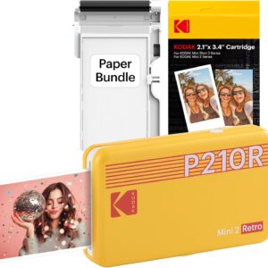 KODAK Mini 2 Retro P210R Portable Photo Printer – Bluetooth 2.1x3.4" Photos New