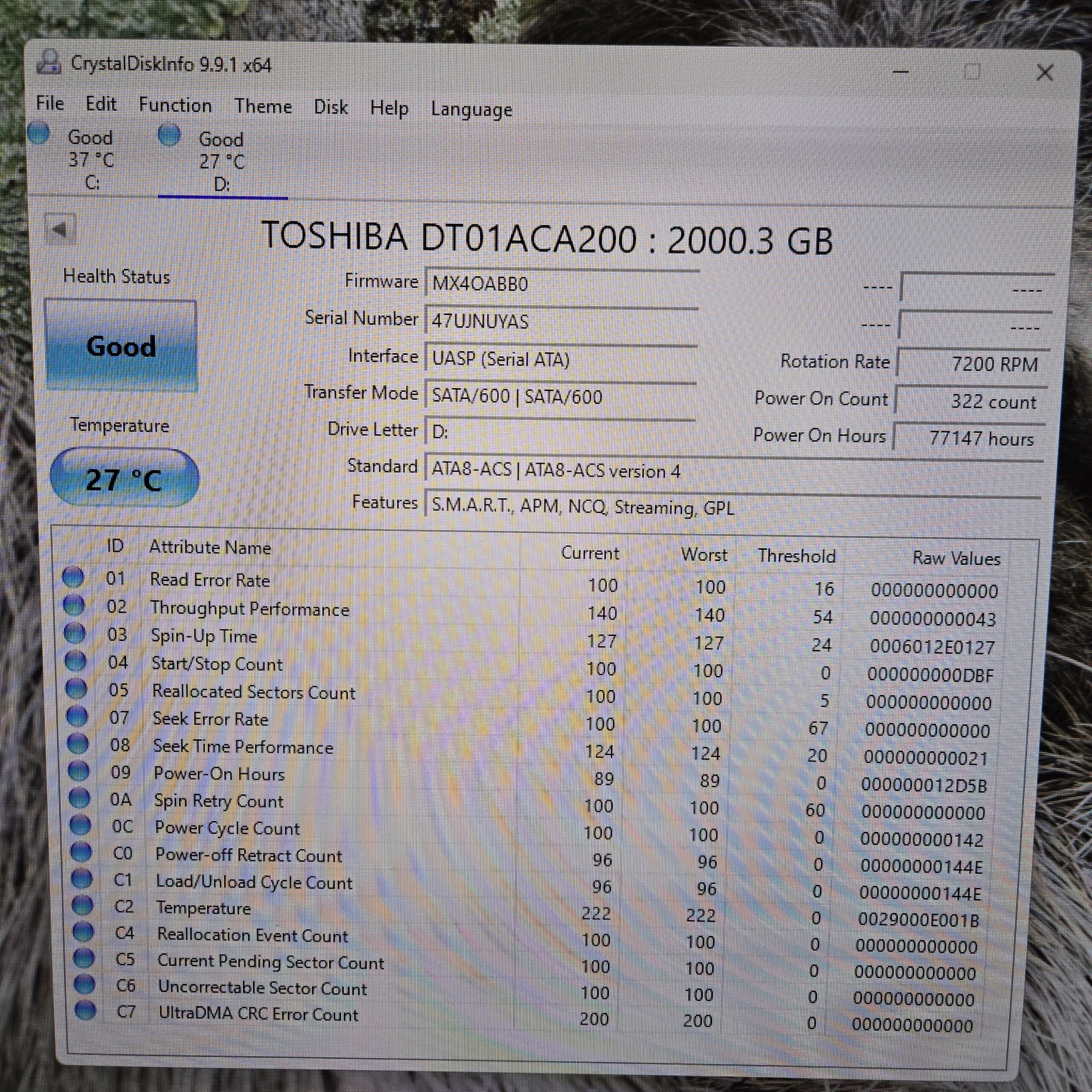 Toshiba 2TB 3.5" SATA HDD Hard Drive DT01ACA200 Desktop Internal Tested Good - Image 4