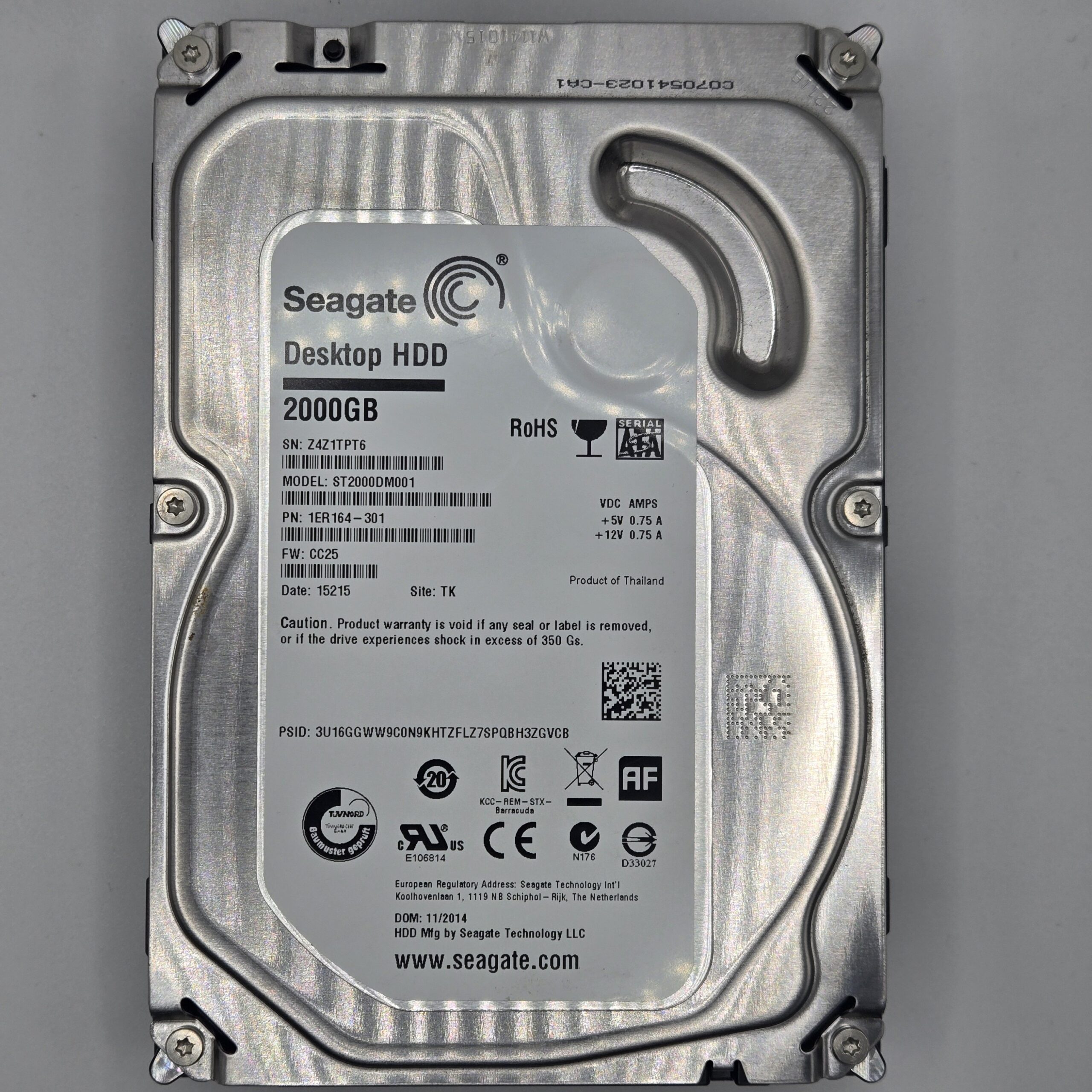 Seagate Desktop HDD 2TB ST2000DM001 3.5" SATA Internal Hard Drive Tested Good