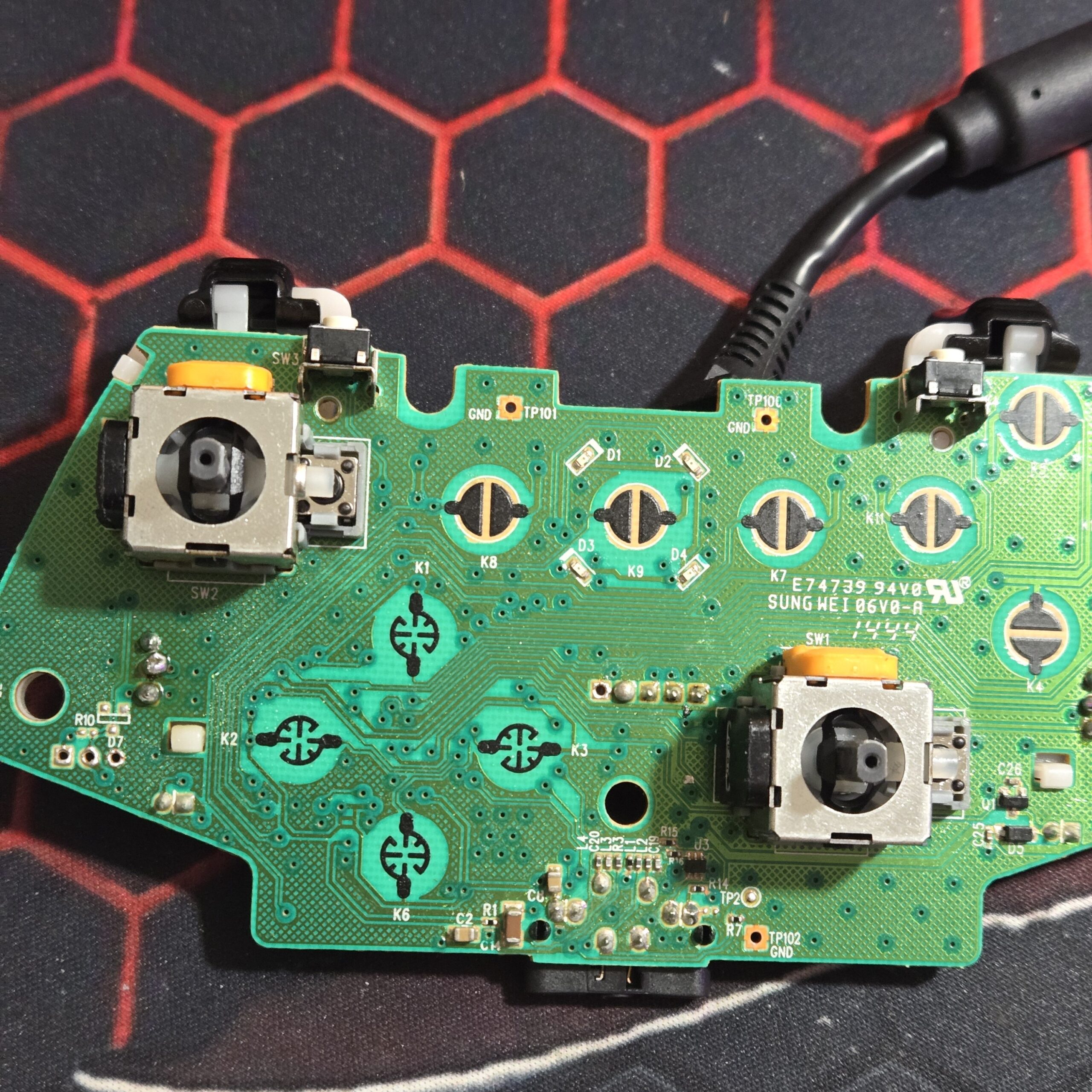 OEM Xbox 360 Wired Controller w/ USB Adapter FULL RESTORATION HALL EFFECT STICKS - Image 6
