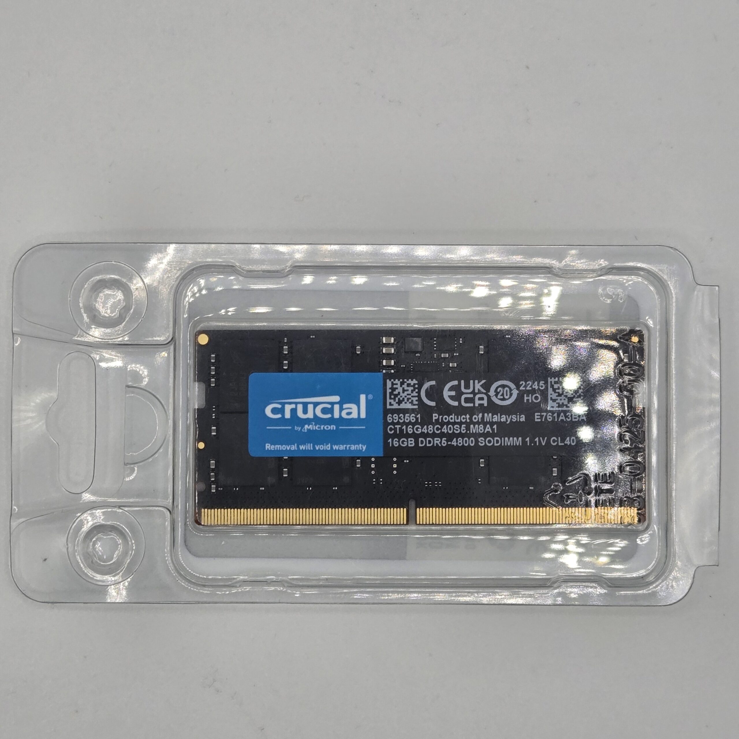 Crucial 16GB DDR5 4800MHz Laptop RAM SODIMM CT16G48C40S5 CL40 New Sealed - Image 2