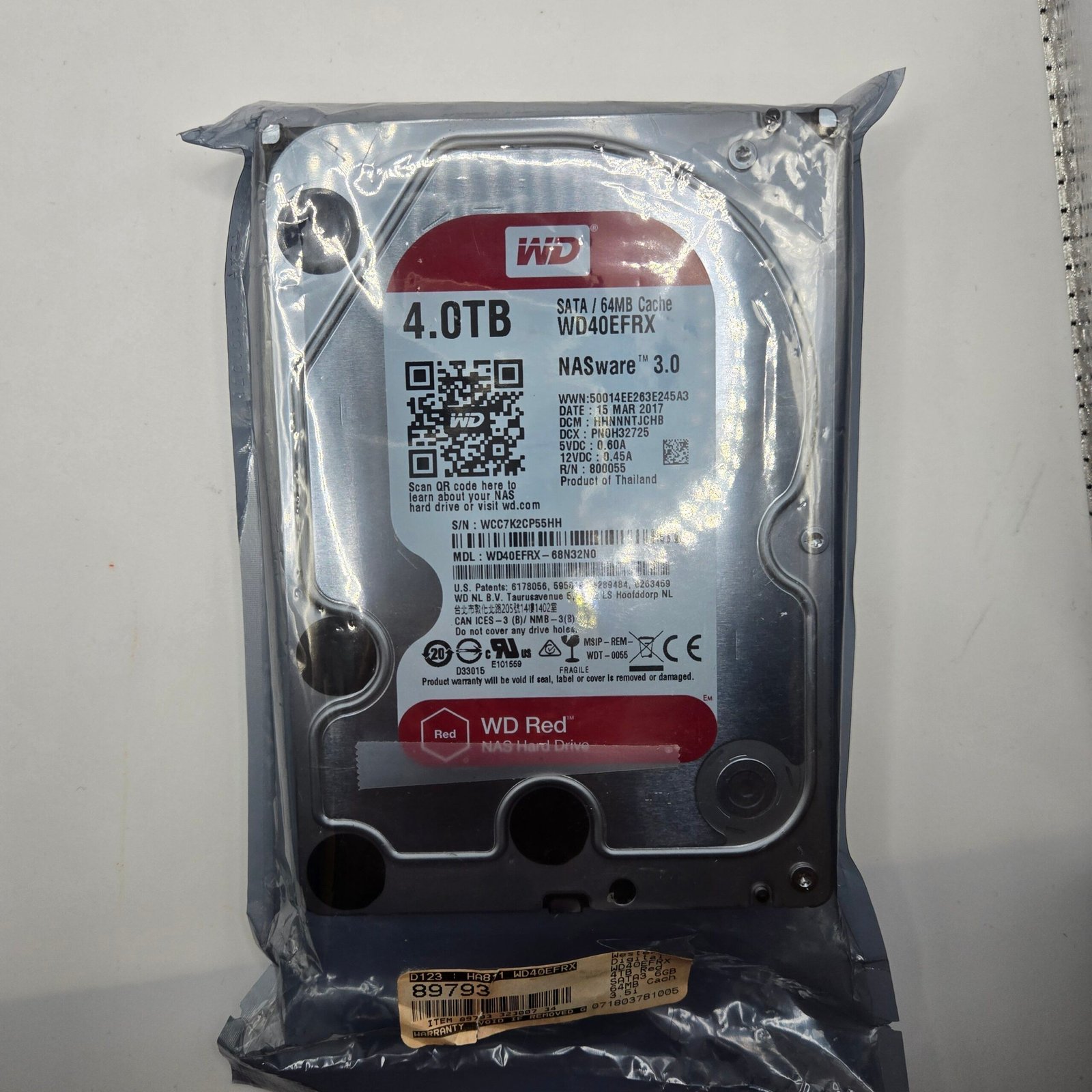 Western Digital 4TB WD Red NAS Hard Drive 3.5" HDD WD40EFRX - Brand New Sealed
